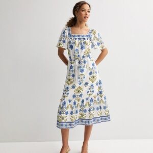 Women's Draper James Squareneck Flutter Sleeve Midi Dress Sz S NWT